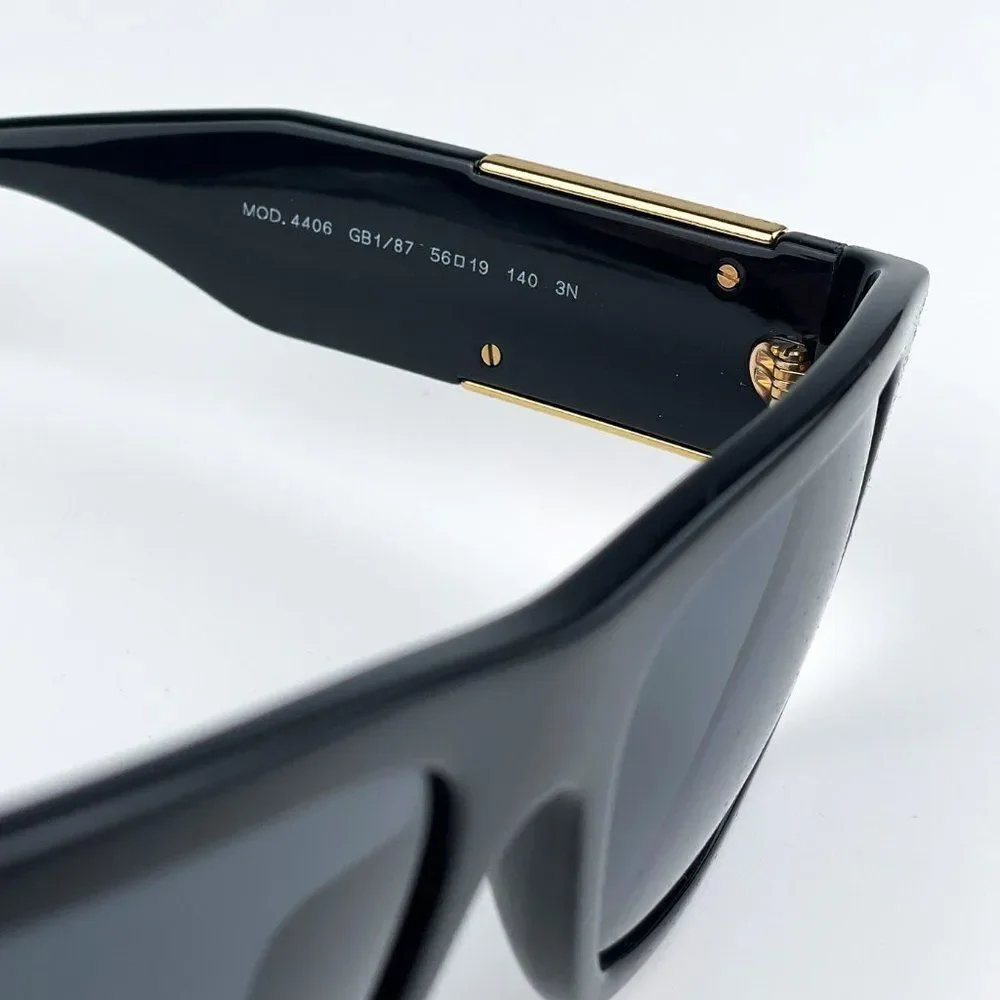 NEW Versace VE4406 GB1/87 Black Dark Grey Pilot Unisex Sunglasses